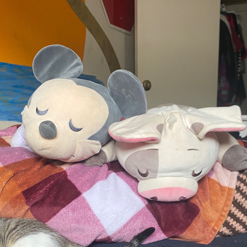 Disney Gray and Cream Plush Duo